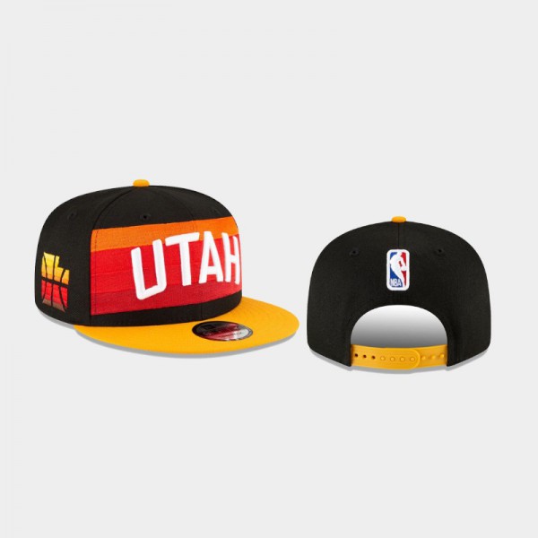 Utah Jazz Men's City 2021 Season Edition Primary 9FIFTY Snapback Adjustable Hat - Black Gold