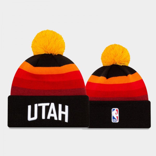 Utah Jazz Men's City 2021 Season Men Edition Pom Cuffed Knit Hat - Black