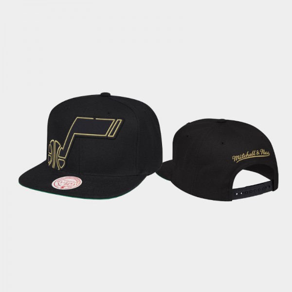 Utah Jazz Men's Crop Neon XL Snapback Hat - Black