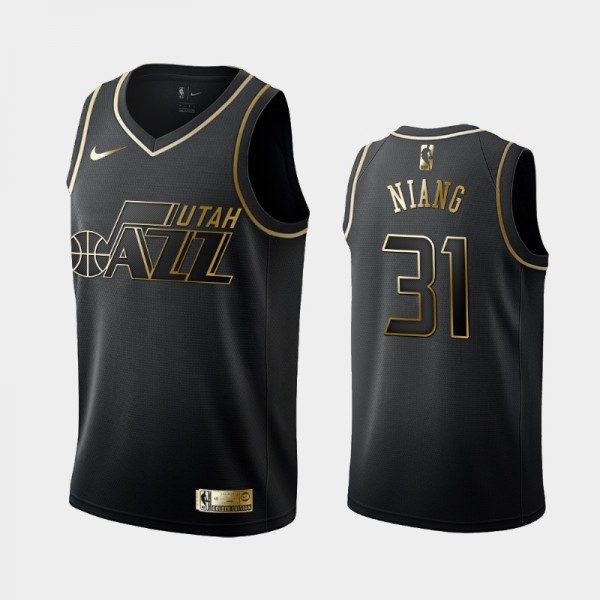 Georges Niang Utah Jazz #31 Men's Golden Edition Golden Logo Jersey - Black