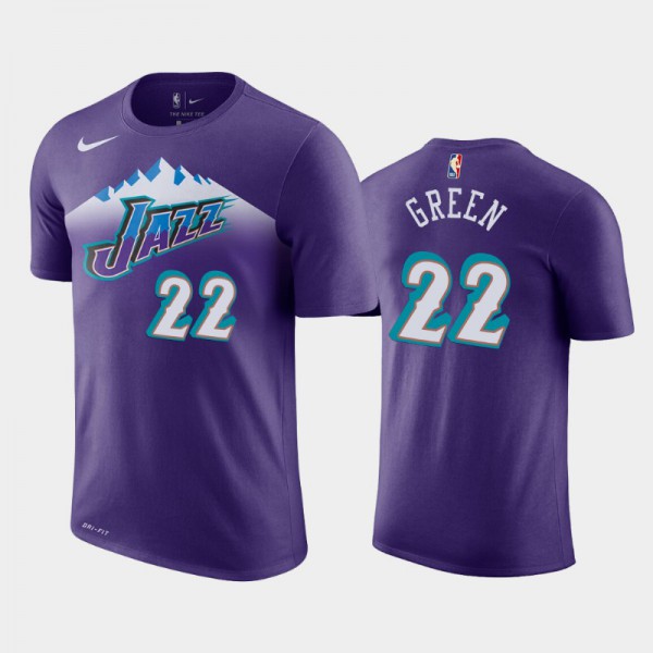 Jeff Green Utah Jazz #22 Men's Hardwood Classics Dri-FIT T-Shirt - Purple